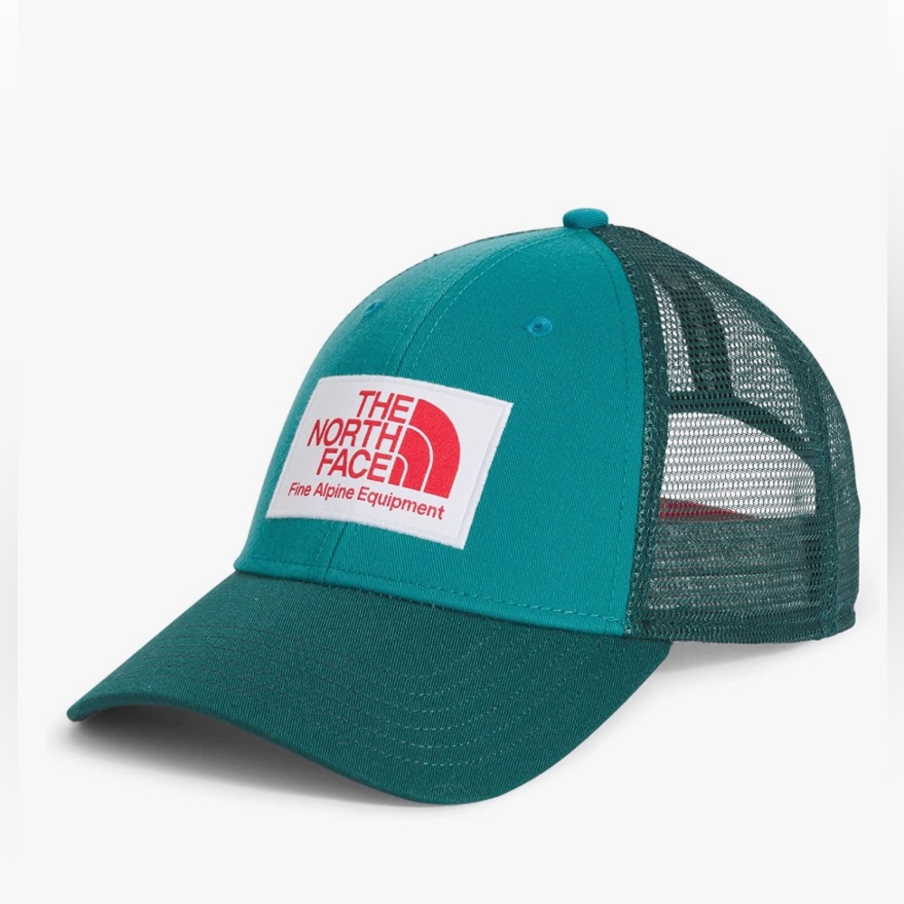 North Face turquoise trucker hat